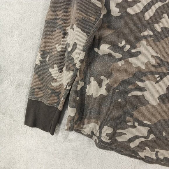 Time & Tru Women Sweater Size XXL(20-22) Camouflage Waffle Knit Henley - Picture 9 of 11